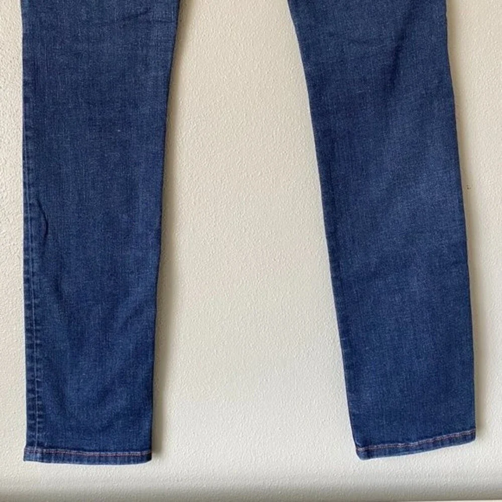 Banana Republic Skinny Fit Mid Rise Dark Wash Orange Stitch Jeans - Women's 28